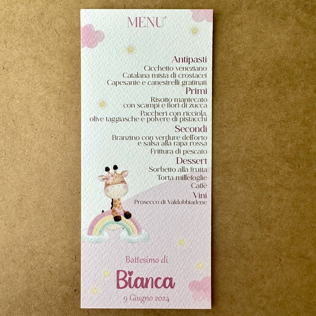 Coordinato per battesimo bimba tema giraffa