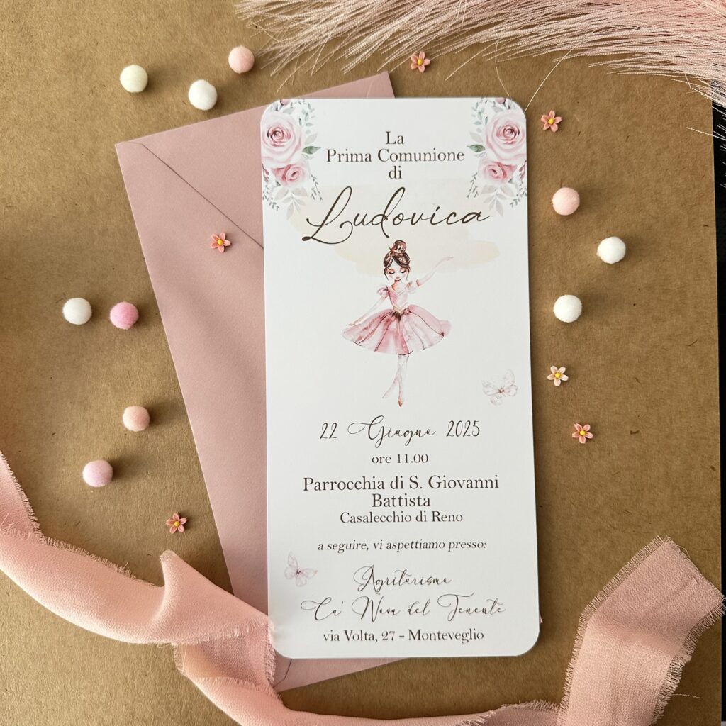 invito prima comunione bambina ballerina