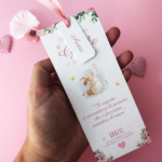 Segnaposto tema coniglietto con stampa nome invitato