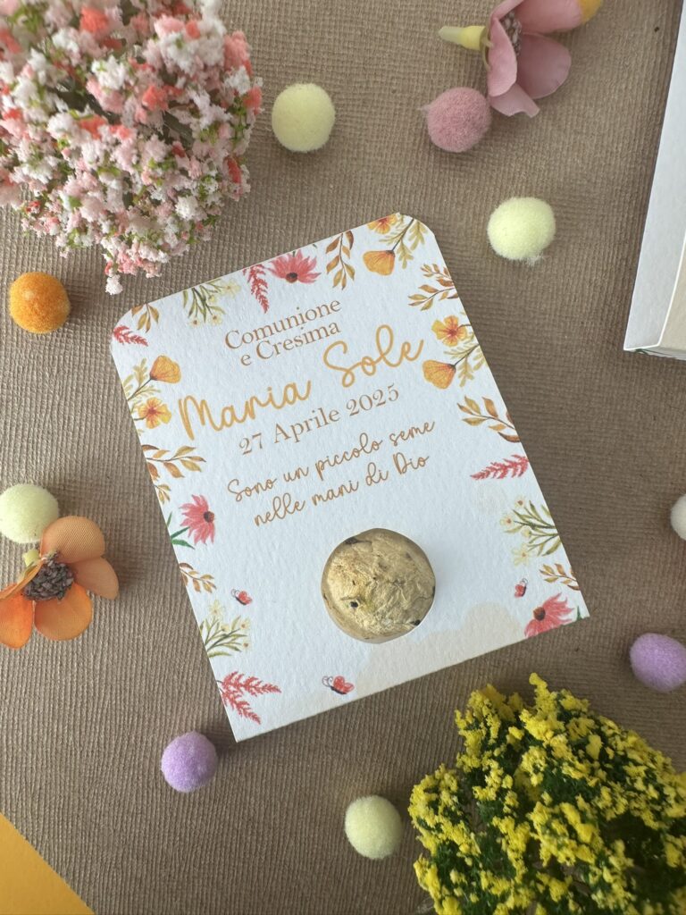 Bomboniere di semi piantabili, con fiori di primavera