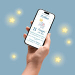 biglietto digitale di annuncio battesimo per messaggistica istantanea