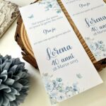 Segnaposto battesimo e comunione modello segnalibro floreale