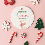 Tag natalizio orsetta rosa