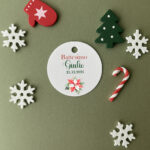 Tag natalizio con agrifoglio