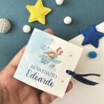 Porta cioccolatino nascita tema aviatore azzurro dettaglio grandezza