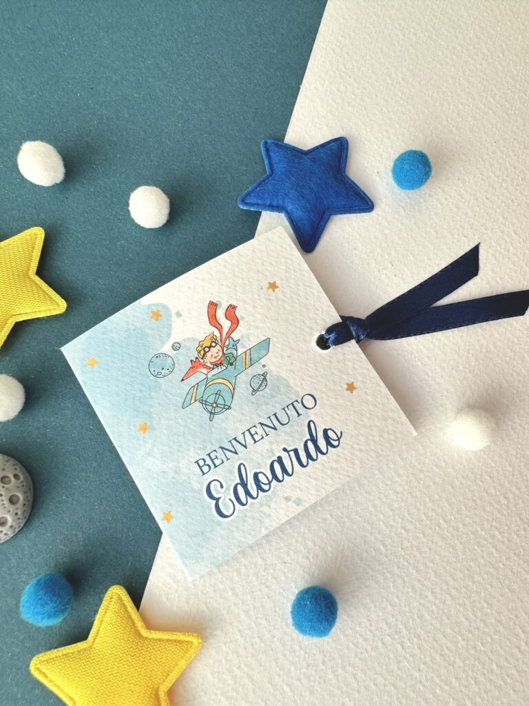 Porta cioccolatino nascita tema aviatore azzurro