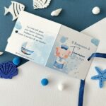 Porta cioccolatino marinaro personalizzato con nome Tommaso, grafica orsacchiotto marinaio e dettagli mare