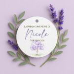 Tag comunione tema fiori lilla