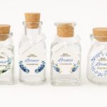 Tag Comunione confettata personalizzati fantasia floreale azzurra