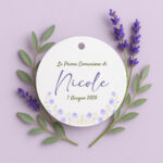 Tag comunione tema fiori lilla
