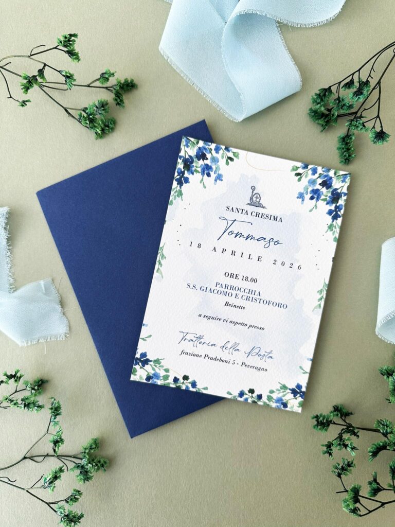 Invito Cresima blu