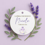 Tag comunione tema fiori lilla