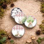 Scatole in latta tema animali del bosco