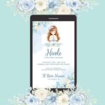 Invito digitale comunione bambina carta da zucchero